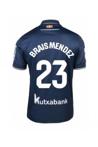 Real Sociedad Brais Mendez #23 Jalkapallovaatteet Vieraspaita 2023-24 Lyhythihainen